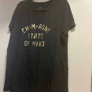 Used Graphic T-shirt Champagne State of Mind from Lane Bryant Size 22/24